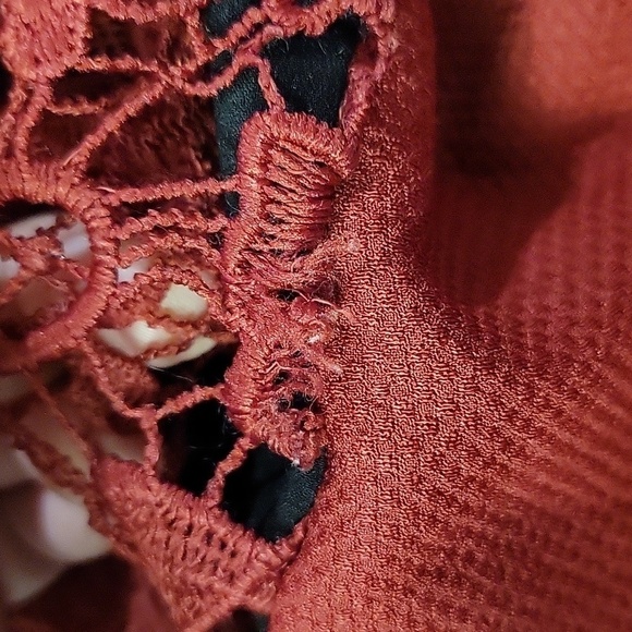 Altar'd State medium red mini dress with crochet - Picture 7 of 7